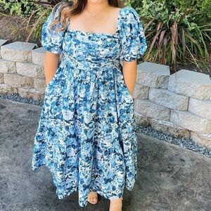 ABERCROMBIE & FITCH FLORAL MIDI DRESS
